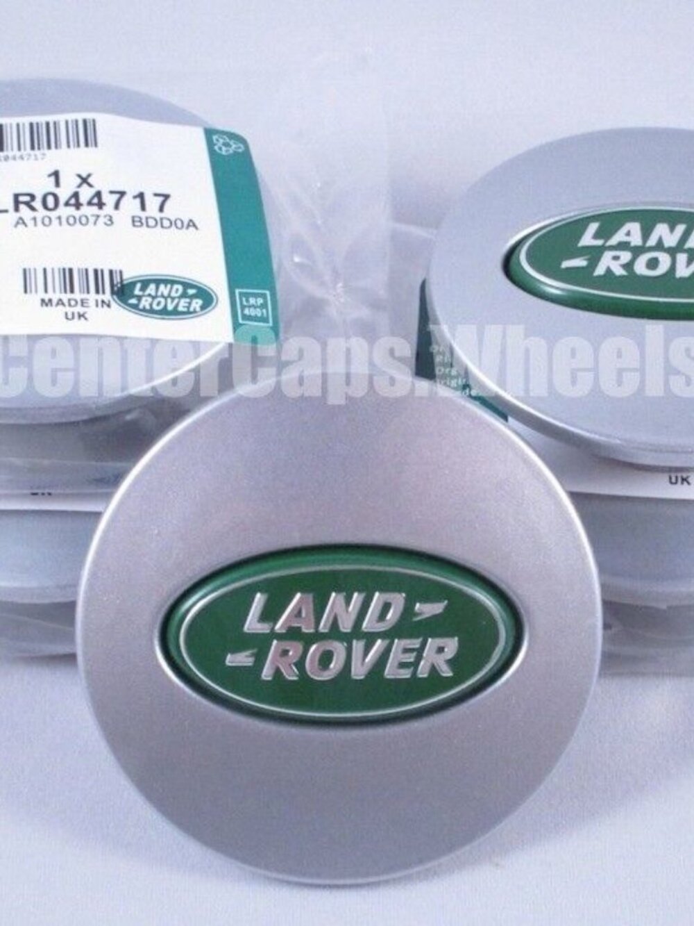 Brand New 4 pcs Land Rover  Green Silver CHROME Wheel Center Caps 63mm E…